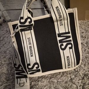 Steve Madden Black and White Tote Bag
